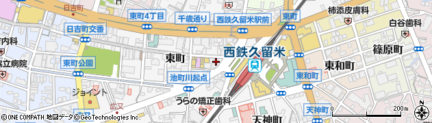 美容プラージュ久留米駅前店周辺の地図