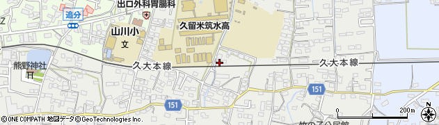 福岡県久留米市山川町1238周辺の地図