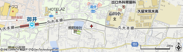 福岡県久留米市山川町1299周辺の地図