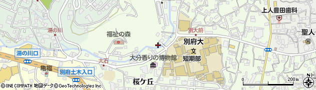 大分県別府市北石垣1725周辺の地図