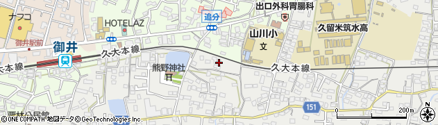 福岡県久留米市山川町1300周辺の地図