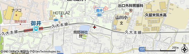 福岡県久留米市山川町1294周辺の地図