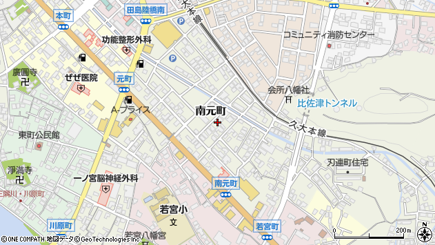 〒877-0024 大分県日田市南元町の地図