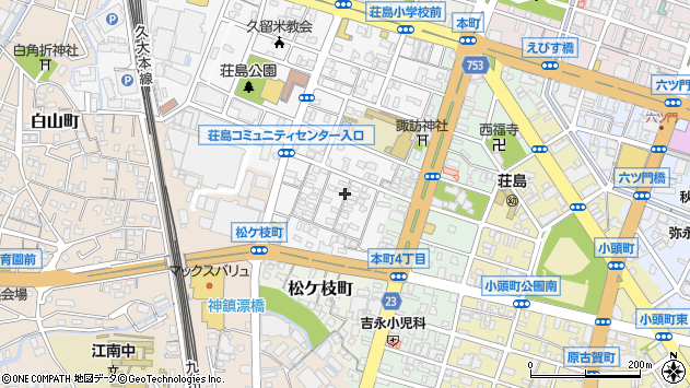 〒830-0042 福岡県久留米市荘島町の地図