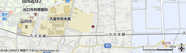 福岡県久留米市山川町1452周辺の地図