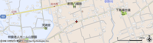 福岡県久留米市草野町（吉木）周辺の地図