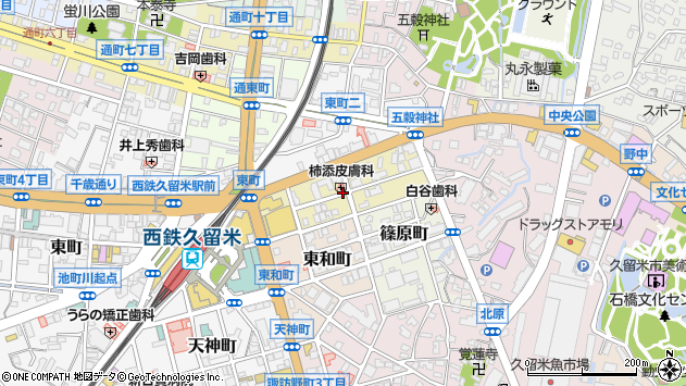 〒830-0034 福岡県久留米市大手町の地図