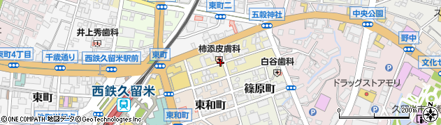 福岡県久留米市大手町周辺の地図