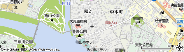 大分県日田市隈周辺の地図
