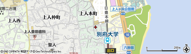 大分県別府市上人本町周辺の地図