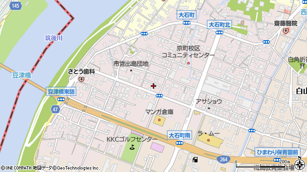 〒830-0049 福岡県久留米市大石町の地図