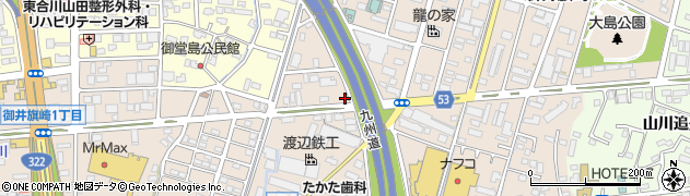 福岡県久留米市御井旗崎周辺の地図