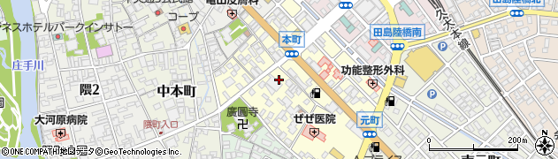 大分県日田市本町周辺の地図