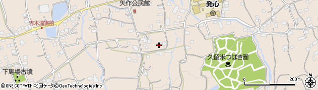 福岡県久留米市草野町矢作694周辺の地図