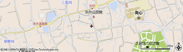 福岡県久留米市草野町矢作660周辺の地図