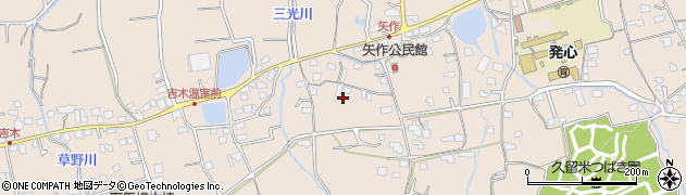 福岡県久留米市草野町矢作656周辺の地図