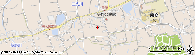 福岡県久留米市草野町矢作659周辺の地図
