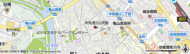 大分県日田市中本町周辺の地図