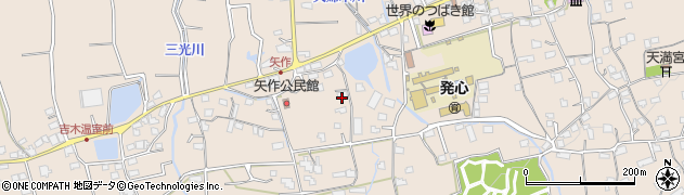 福岡県久留米市草野町矢作523周辺の地図