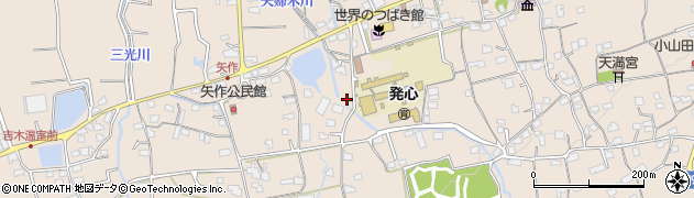 福岡県久留米市草野町矢作509周辺の地図