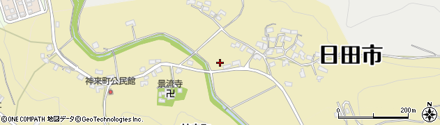 大分県日田市神来町周辺の地図