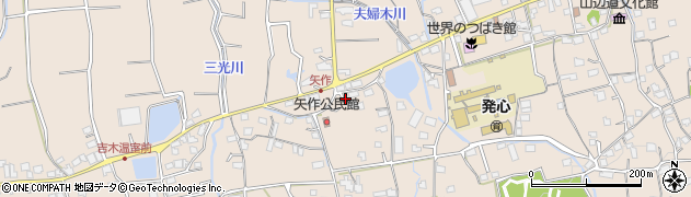 福岡県久留米市草野町矢作536周辺の地図
