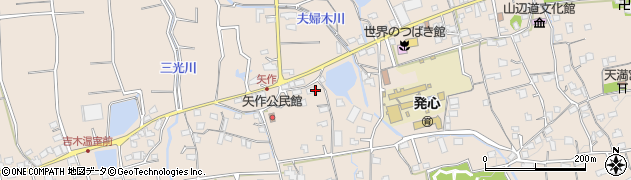 福岡県久留米市草野町矢作529周辺の地図