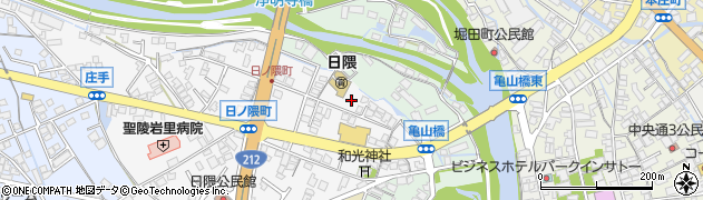 大分県日田市日ノ隈町周辺の地図
