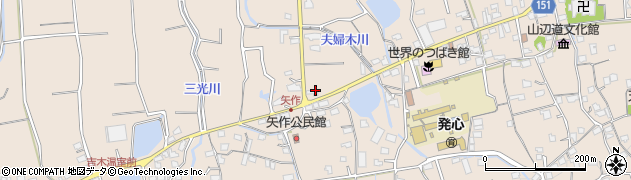 福岡県久留米市草野町矢作276周辺の地図