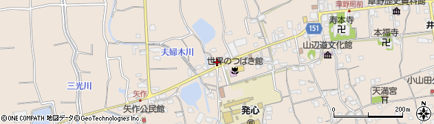 福岡県久留米市草野町矢作438周辺の地図