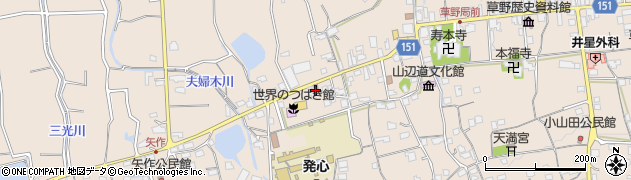 福岡県久留米市草野町矢作488周辺の地図