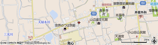 福岡県久留米市草野町矢作482周辺の地図