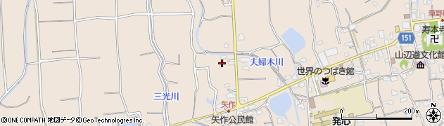 福岡県久留米市草野町矢作261周辺の地図