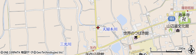福岡県久留米市草野町矢作294周辺の地図