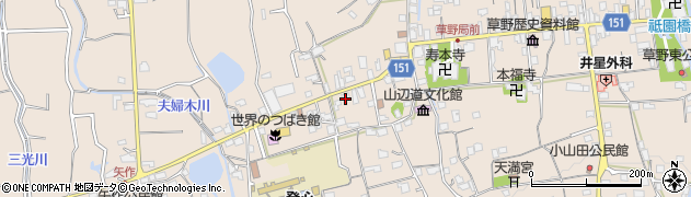福岡県久留米市草野町矢作477周辺の地図