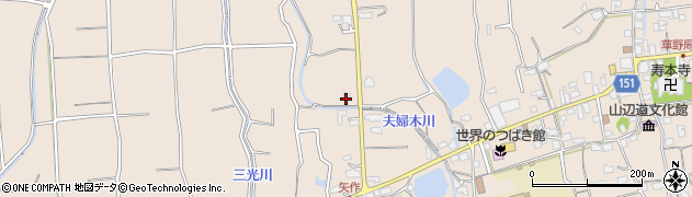 福岡県久留米市草野町矢作244周辺の地図