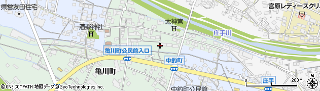 大分県日田市庄手周辺の地図