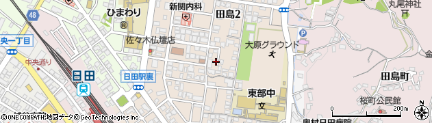 大分県日田市田島周辺の地図