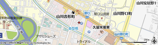 福岡県久留米市山川沓形町2周辺の地図