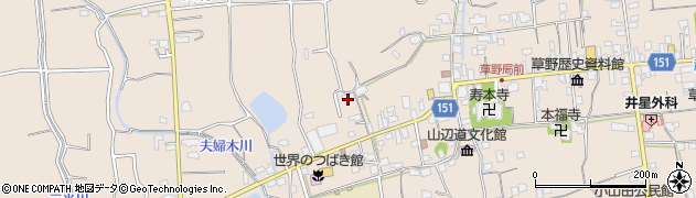 福岡県久留米市草野町矢作450周辺の地図