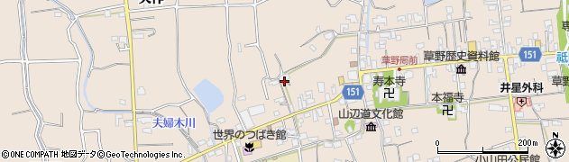 福岡県久留米市草野町矢作455周辺の地図