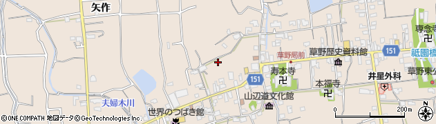 福岡県久留米市草野町矢作460周辺の地図