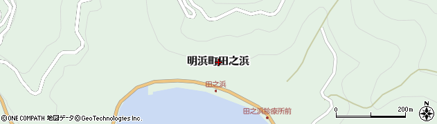 愛媛県西予市明浜町田之浜周辺の地図