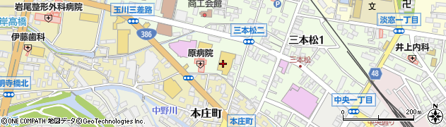 ダイレックス　日田中央店周辺の地図