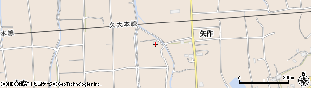 福岡県久留米市草野町矢作54周辺の地図