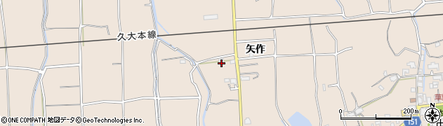 福岡県久留米市草野町矢作233周辺の地図
