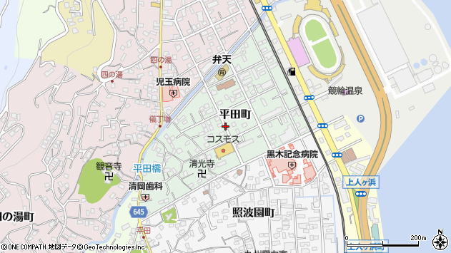 〒874-0024 大分県別府市平田町の地図