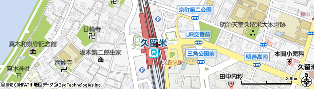 久留米駅周辺の地図