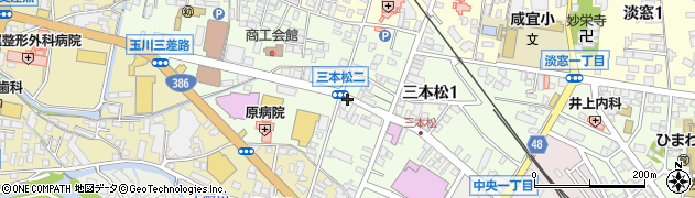 大分県日田市三本松周辺の地図