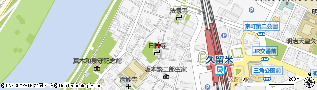 福岡県久留米市京町周辺の地図